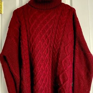 Superdry Sartorial wool wine colored turtleneck sweater .